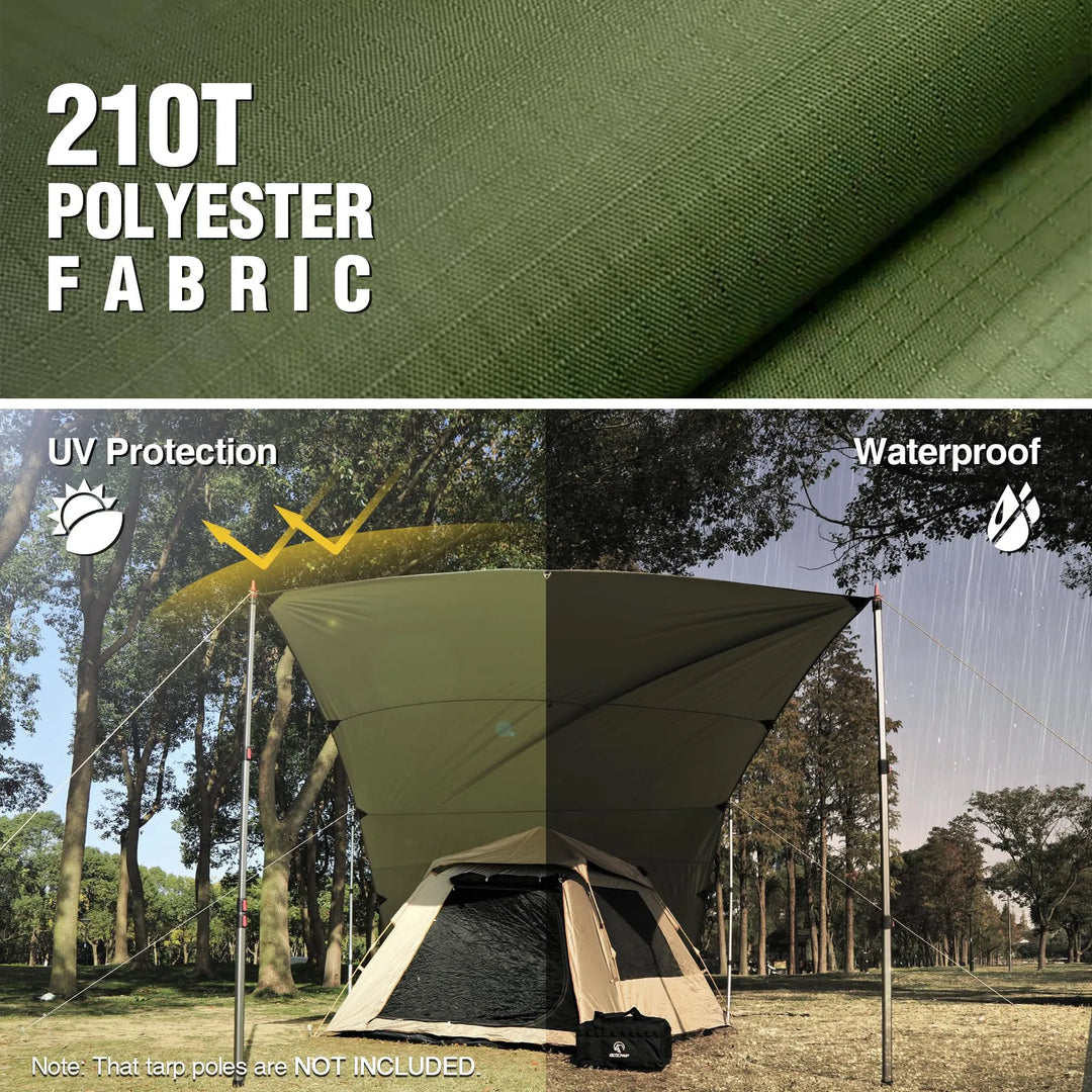 10x17ft Waterproof Camping Tarp - Redcamp