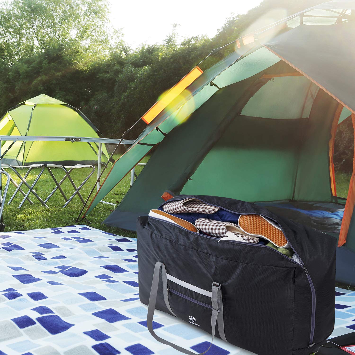 75/96L Large Foldable Travel Bag Lightweight Sports Bag