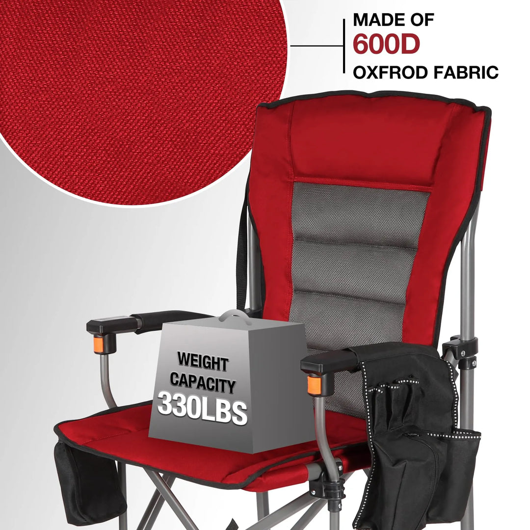 Chaise pliante extra haute, chaises de réalisateur pliables à hauteur de bar pour adultes avec dossier haut et accoudoirs rigides, supportant 330 lb