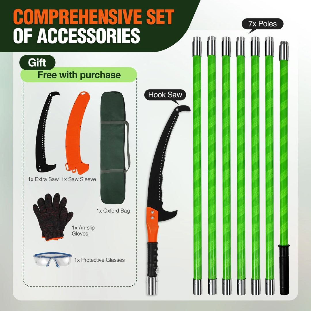 4.6-10ft Telescopic Tree Pruner with Cut & Hold Bypass Clippers