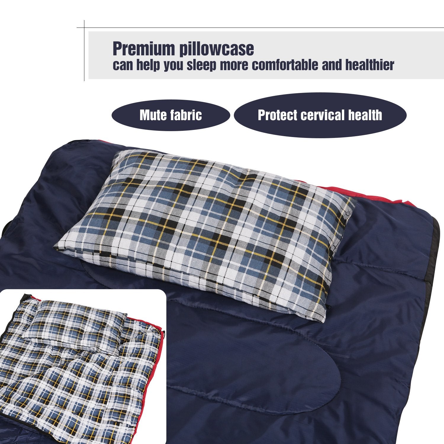 REDCAMP Small Camping Pillow for Sleeping with Carry Bag