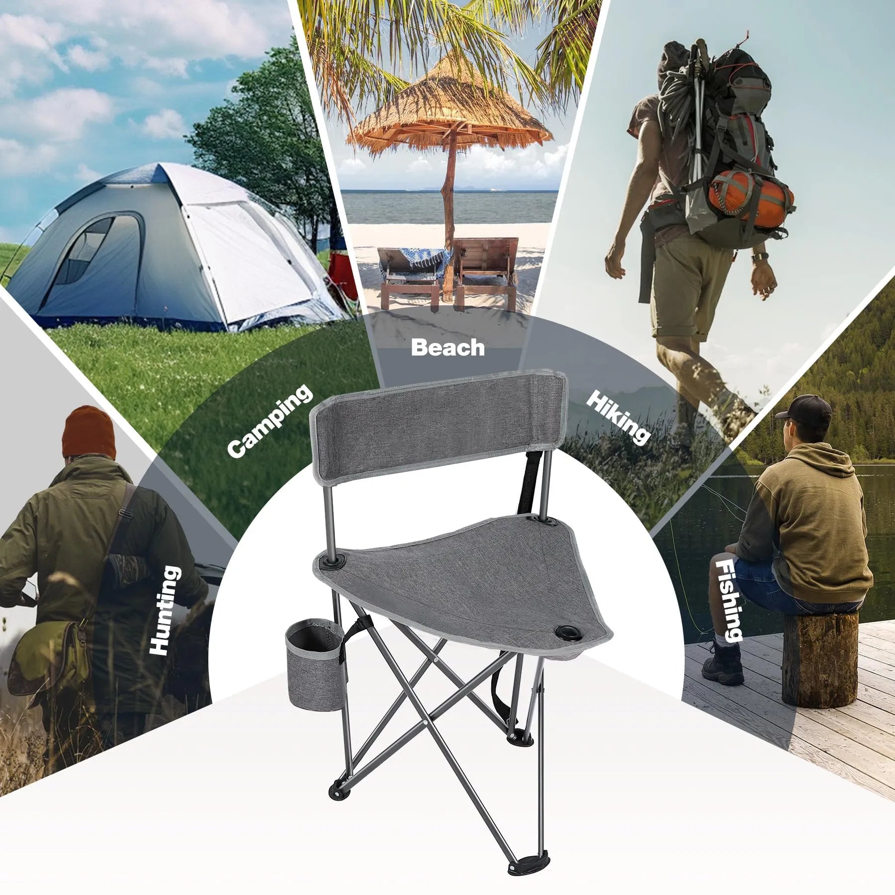 2 Pack Tripod Chairs for Adults
