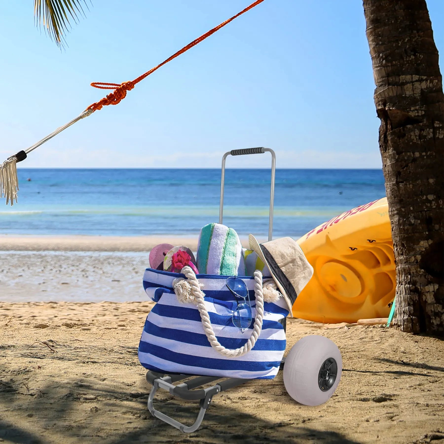 Balloon Wheel Beach Cart for Sand - Redcamp