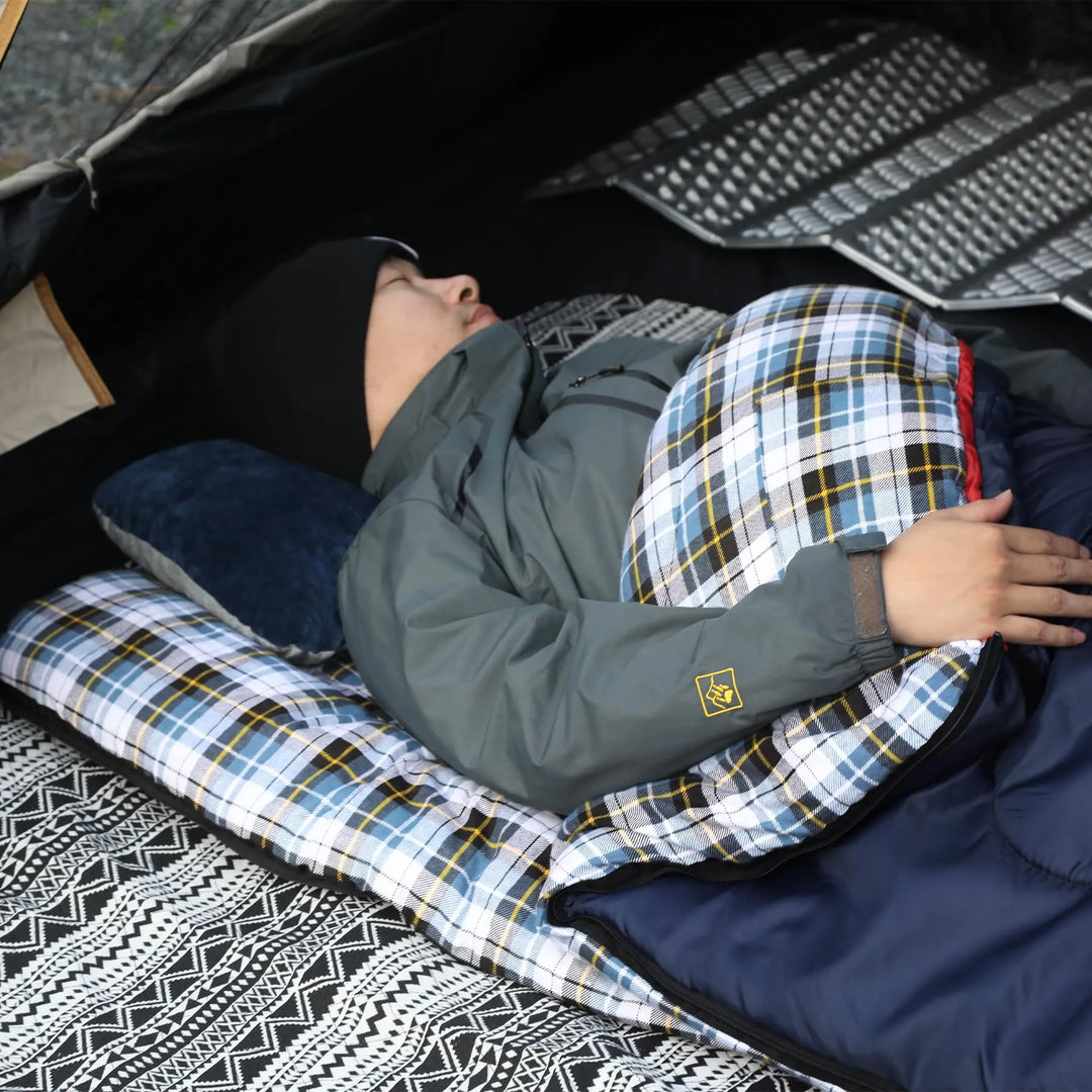 Extra-Wide Cotton Flannel Sleeping Bag for Adult Camping