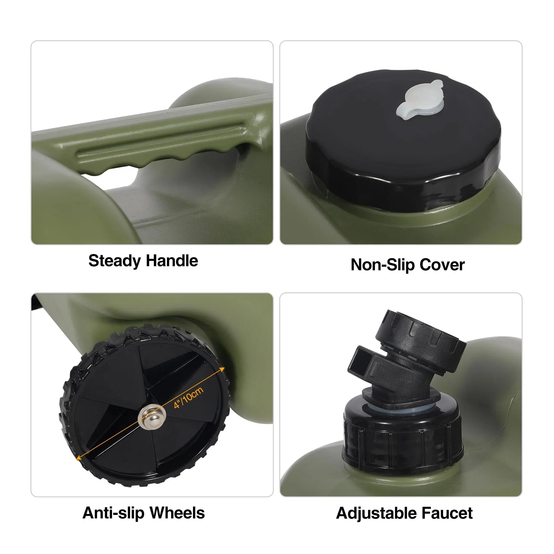 7.4 Gal Water Container with Wheels & Folding Handle