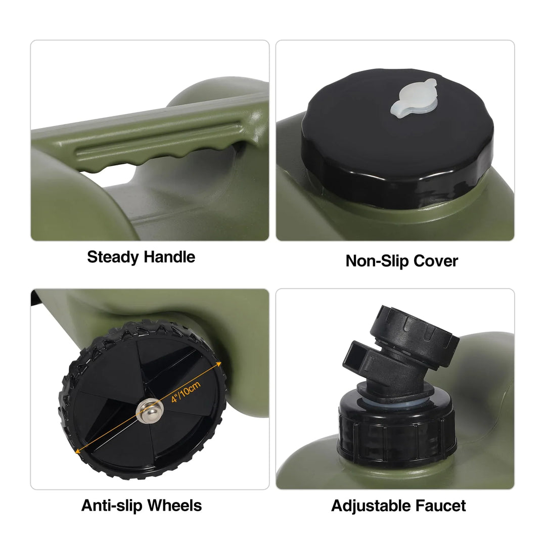 7.4 Gal Water Container with Wheels & Folding Handle