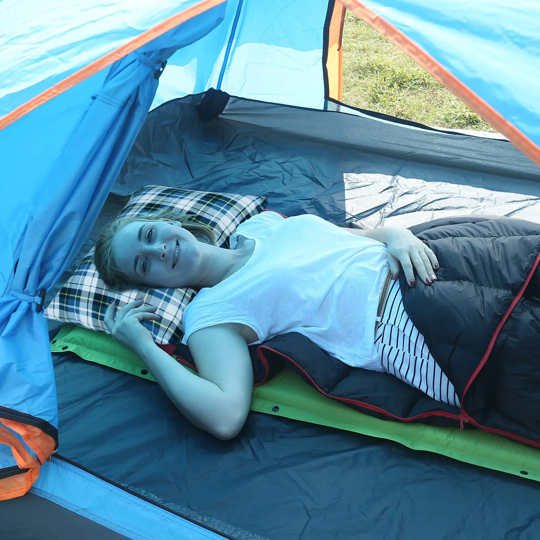 Small Camping Pillow Lightweight and Compressible, Flannel Travel Pillow with Removable Pillow Cover
