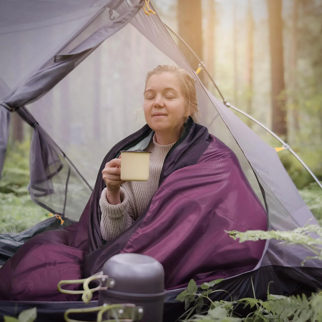 Ultra Lightweight Sleeping Bag for Backpacking, Hiking, Comfort for Adults Warm Weather, with Compression Sack
