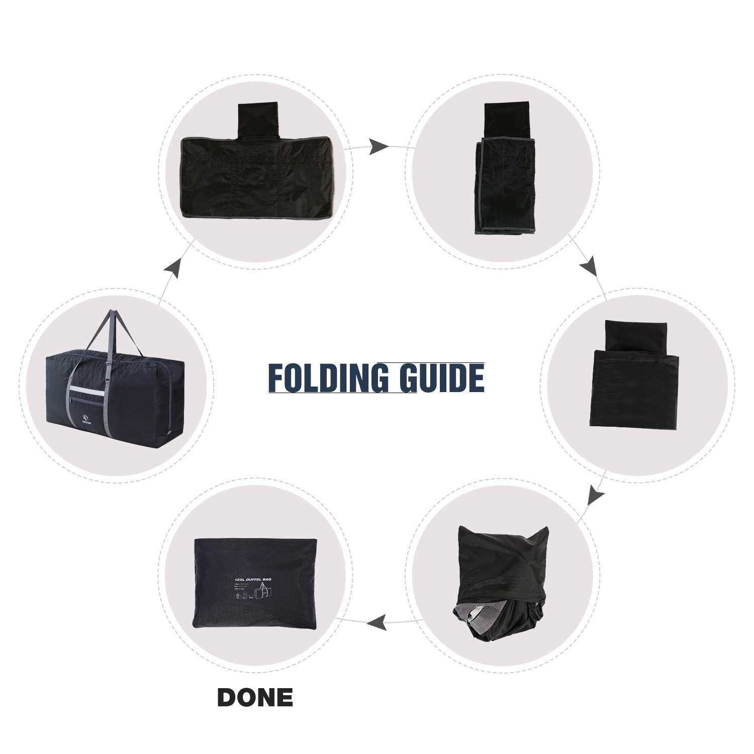 75/96L Large Foldable Travel Bag Lightweight Sports Bag