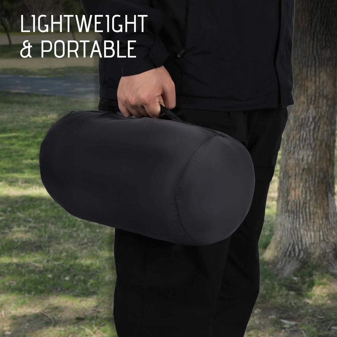 Wearable Camping Poncho Blanket, 4-in-1 Waterproof Windproof Thermal Blanket with Kangaroo Pocket & Carry Bag, Lightweight Portable Insulated Poncho for Outdoor Hiking Stadium,（Black）