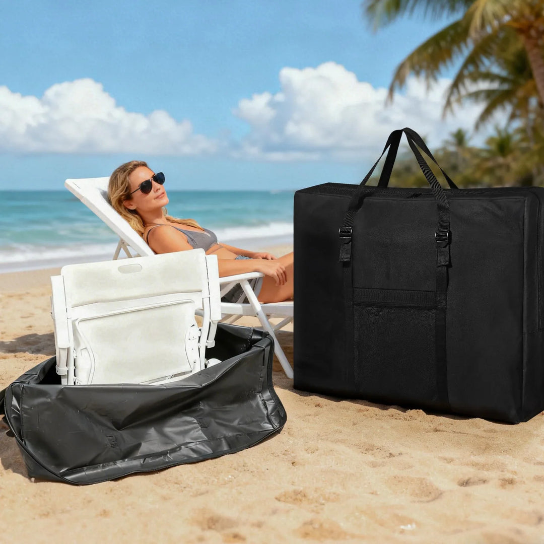 Folding Table Storage Bag, WaterProof Carry Bag with Handles for Folding Picnic Camping Card Table, Black 36" D x 5" W x 30" H