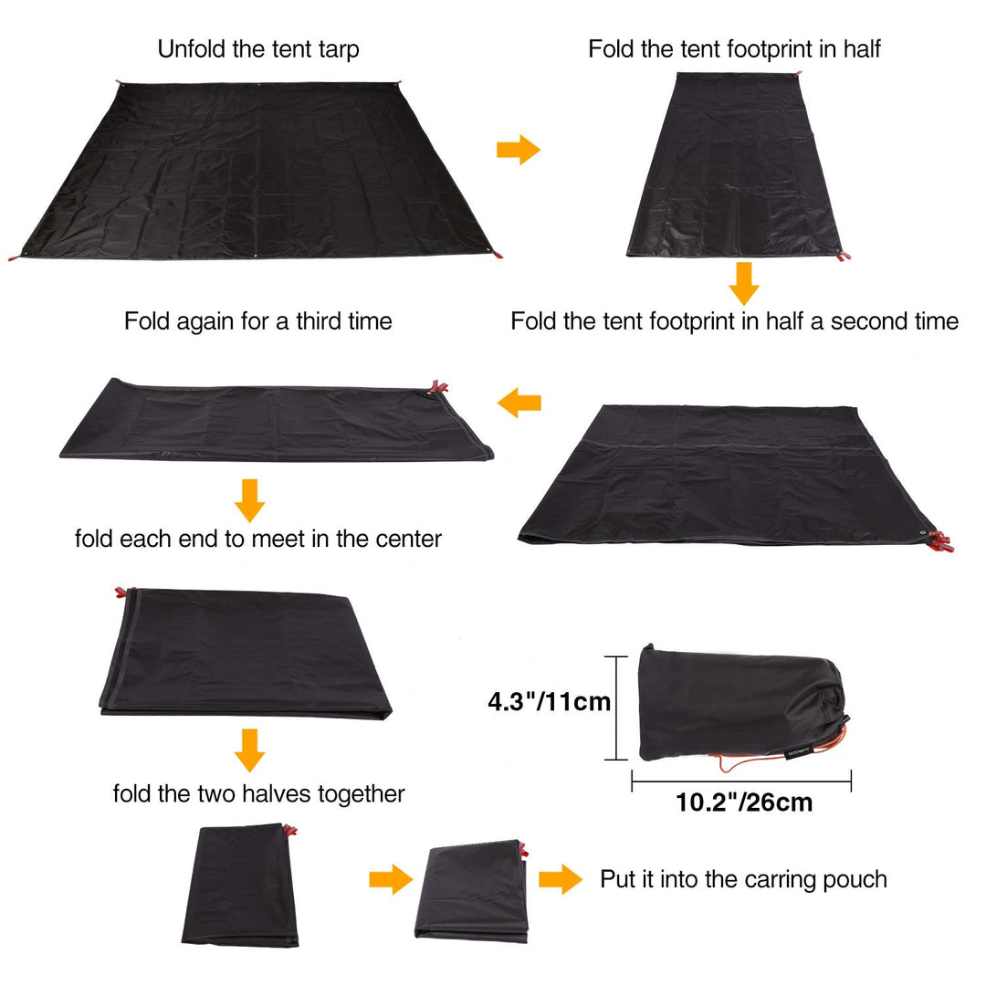 Ultralight Tent Footprint for 1-2 Person Tent, Multifunctional Waterproof Camping Tarp for Outdoor Hiking, Lightweight and Compact, 87"x55"