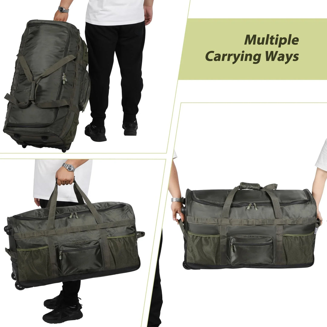100 L Foldable Duffle Bag with Wheels, Large Travel Duffel Bag