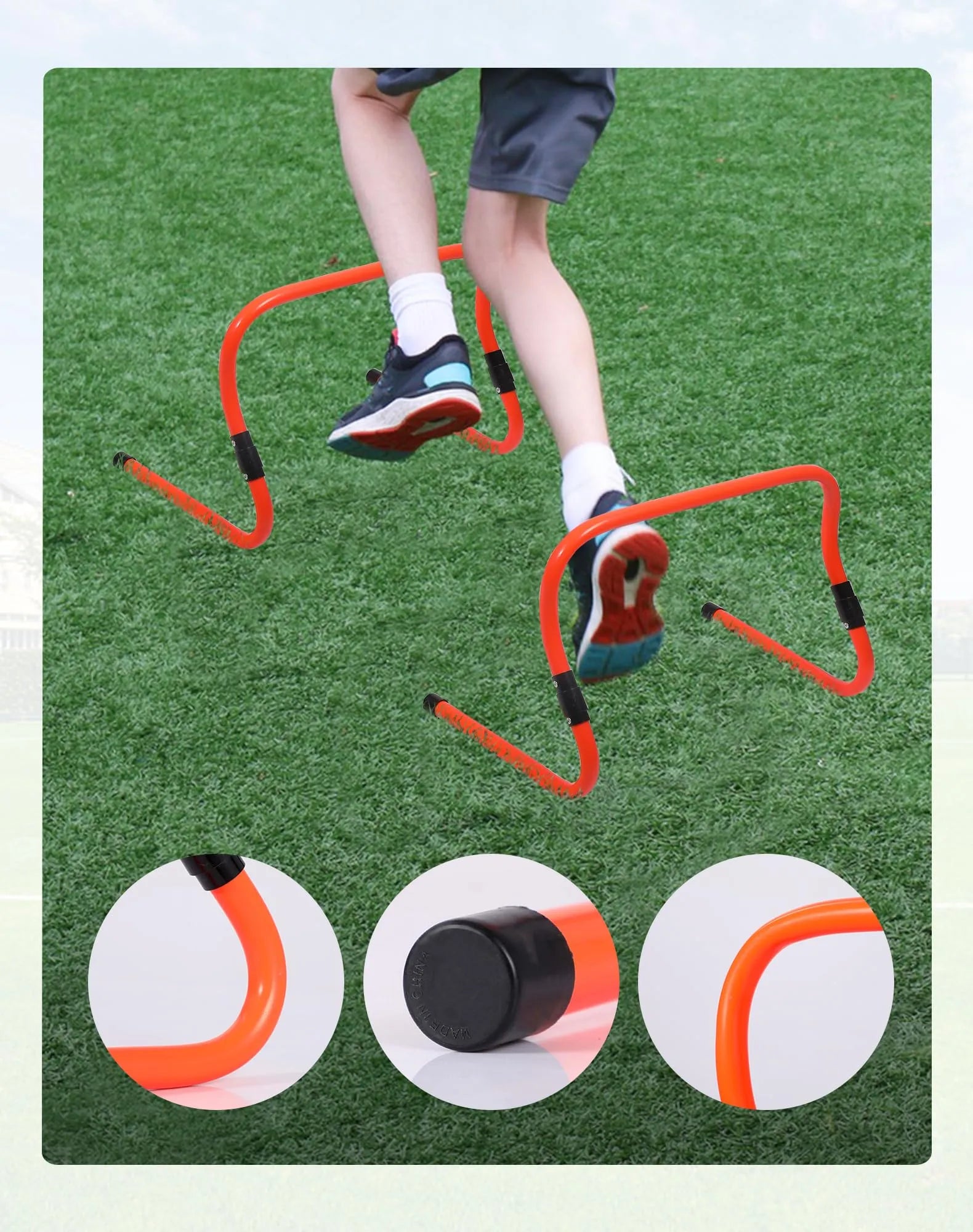 Adjustable Agility Hurdles,4 Height Speed Training Hurdles, Portable Speed Training Equipment with Carry Bag for for Athletes,Kids,Soccer,Basketball