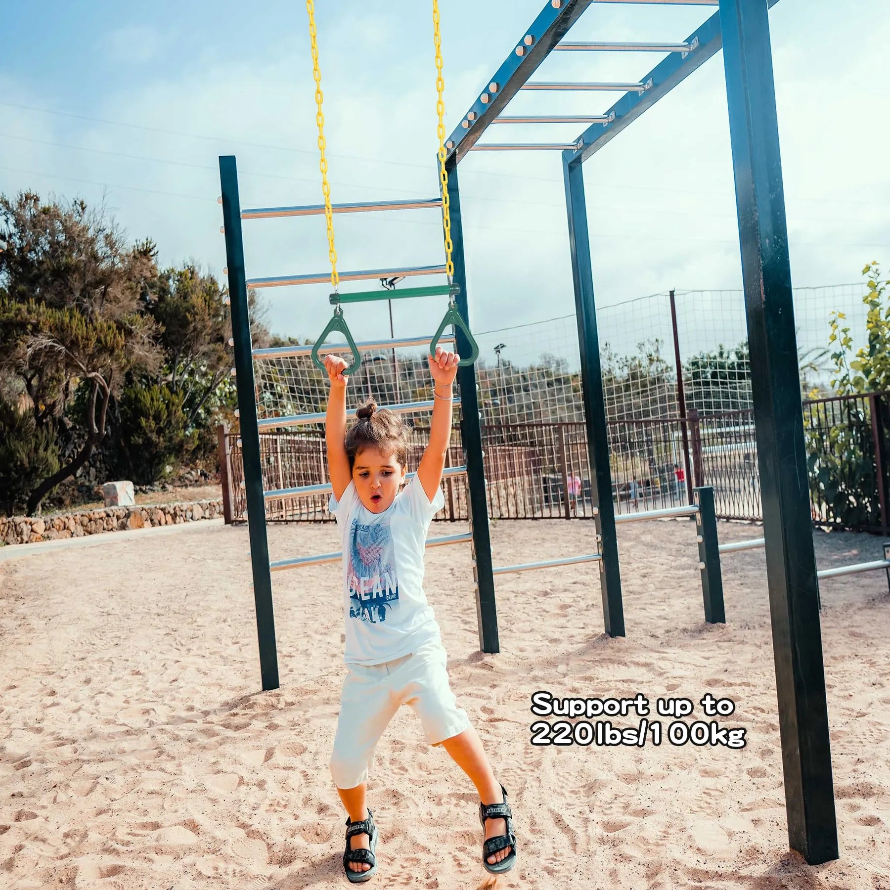 Heavy-Duty Playground Swing Seat & Trapeze Ring Combo