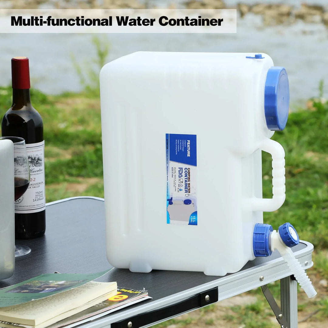 Réservoir d'eau de camping portable avec robinet et roues 