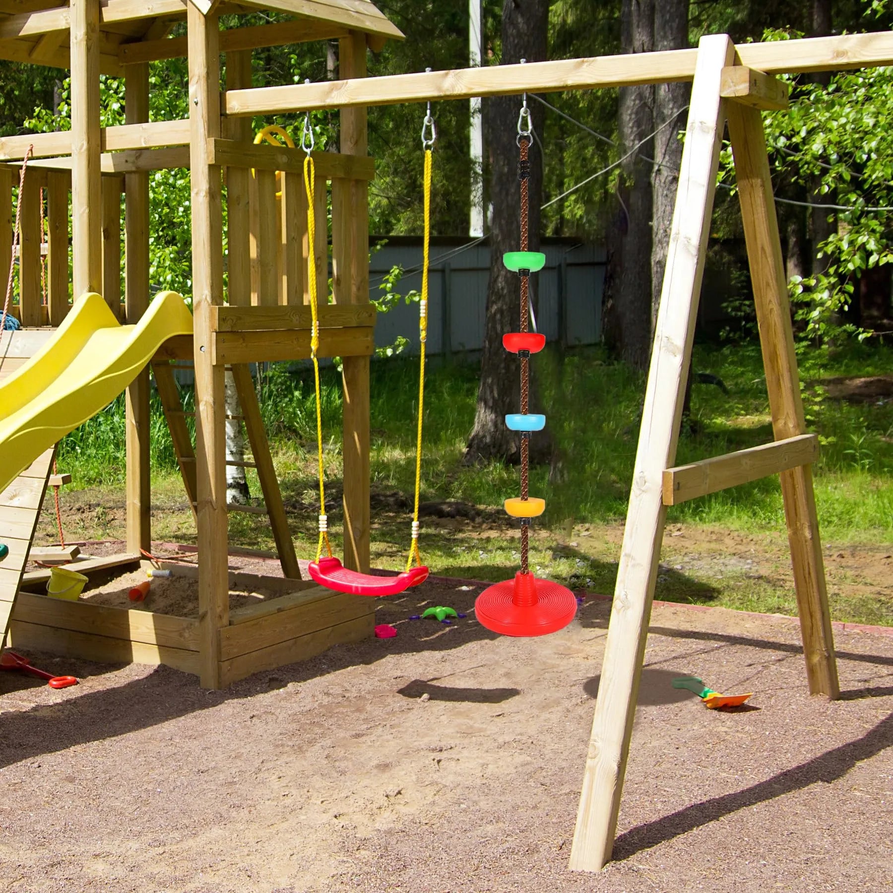 Heavy Duty Disc Climbing Rope Swing with Platforms