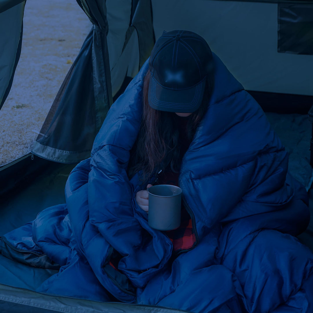 Wide Flannel Sleeping Bag with Detachable Hood