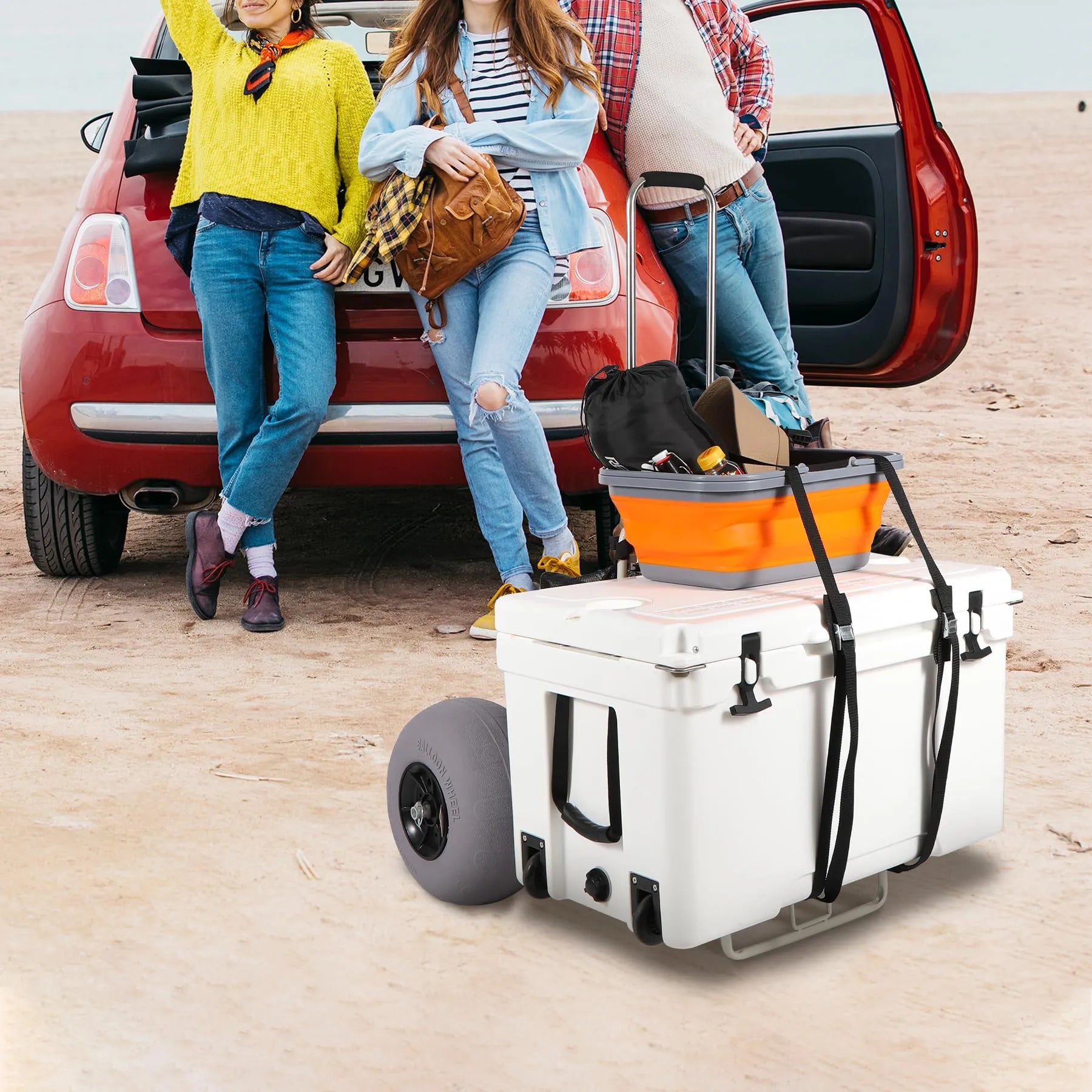Balloon Wheel Beach Cart for Sand - Redcamp