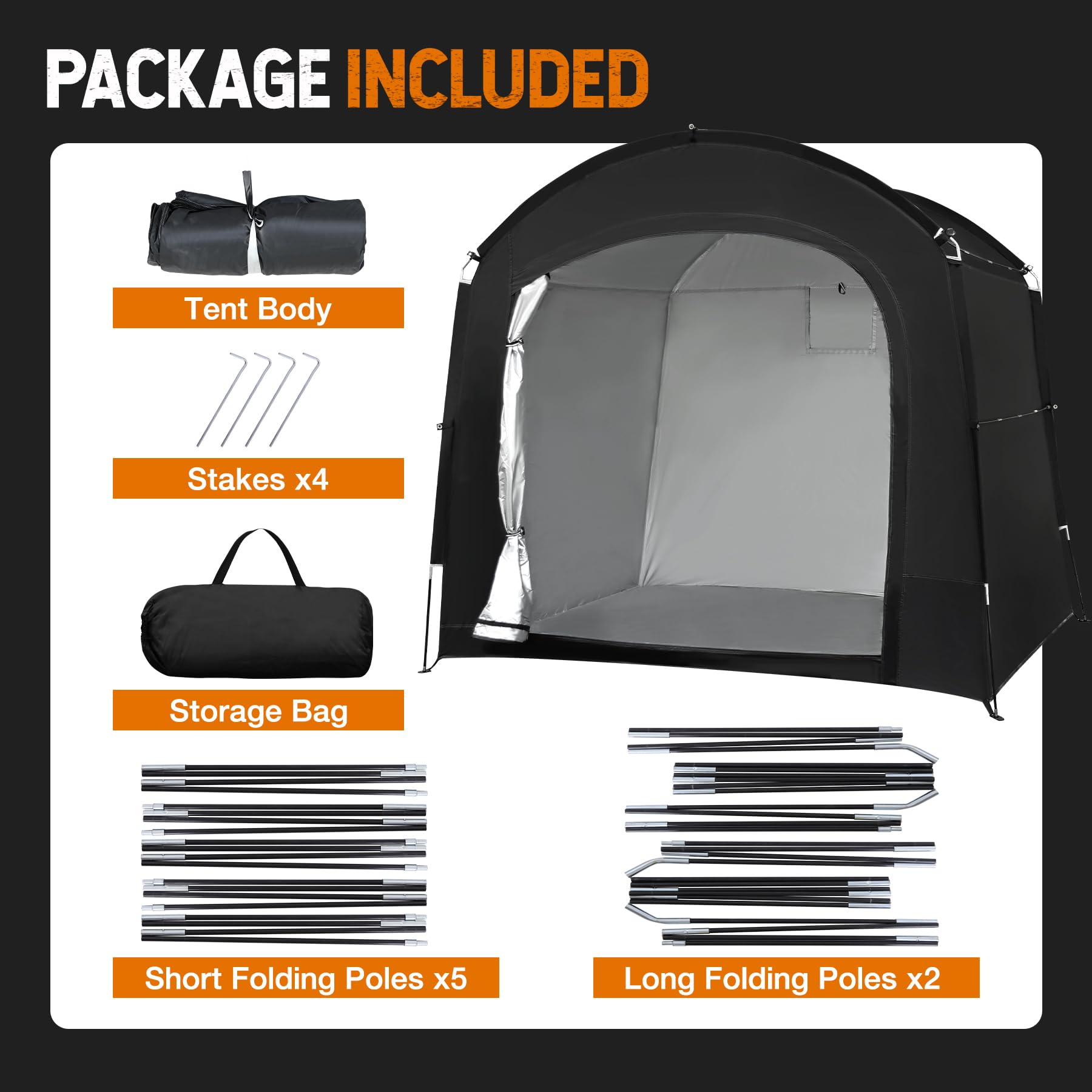 REDCAMP Outdoor Bike Storage Tent – 2 Sizes