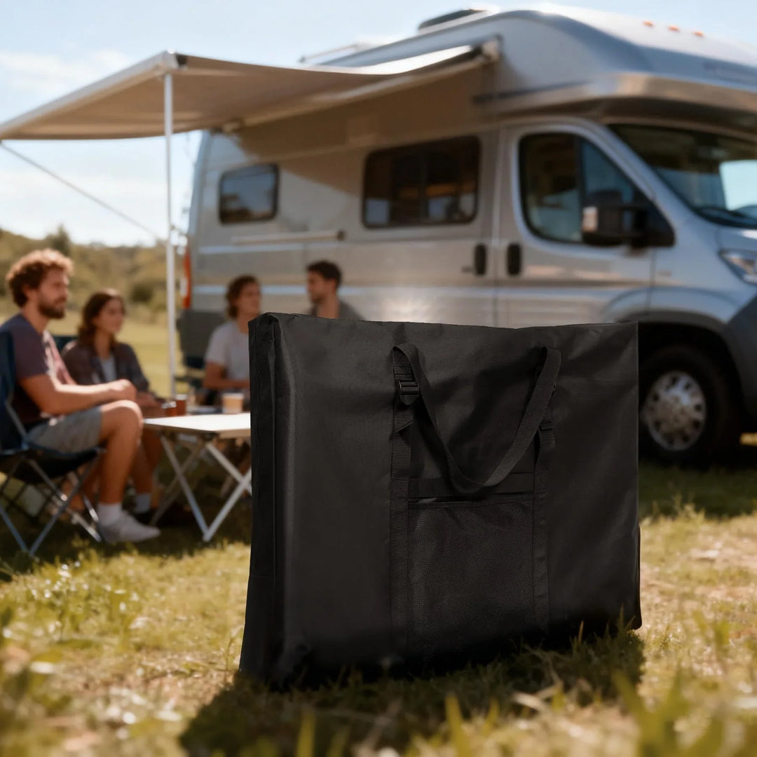 Folding Table Storage Bag, WaterProof Carry Bag with Handles for Folding Picnic Camping Card Table, Black 36" D x 5" W x 30" H