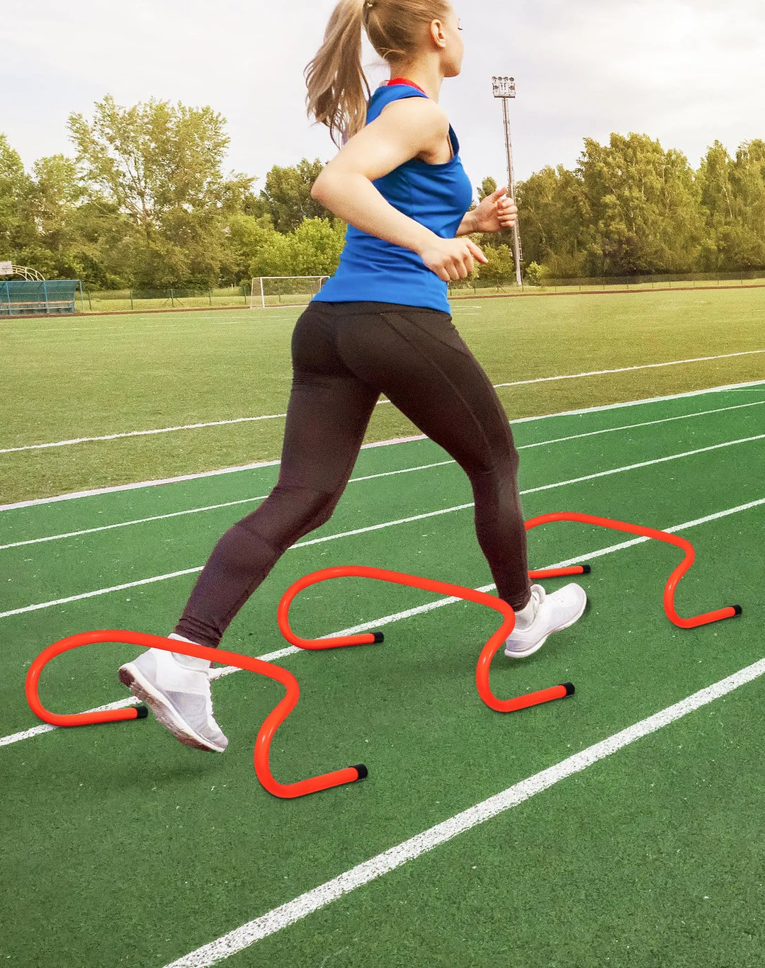 Adjustable Agility Hurdles,4 Height Speed Training Hurdles, Portable Speed Training Equipment with Carry Bag for for Athletes,Kids,Soccer,Basketball