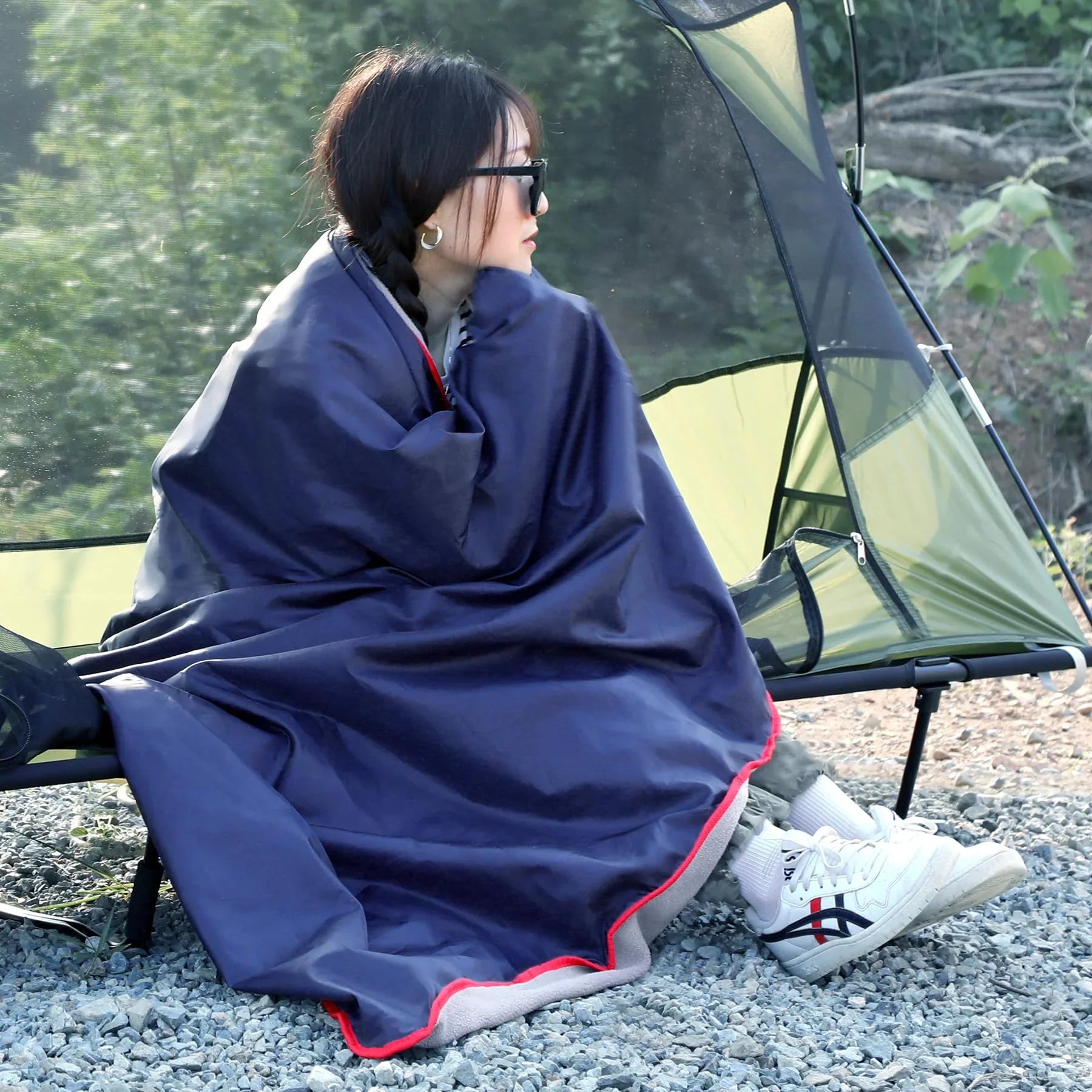 Couverture d'extérieur imperméable avec polaire chaude 