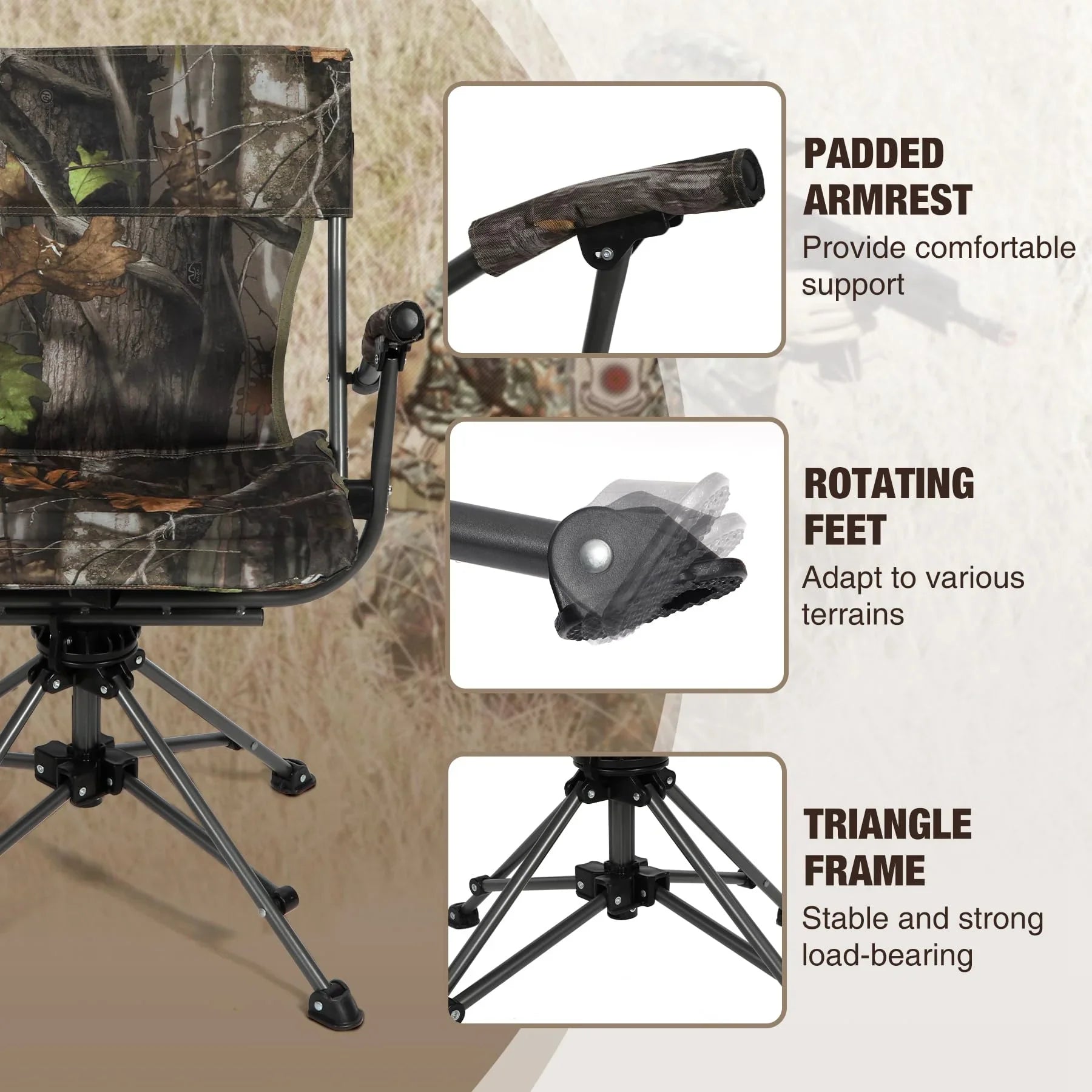 360° Swivel Hunting Chair for Blinds