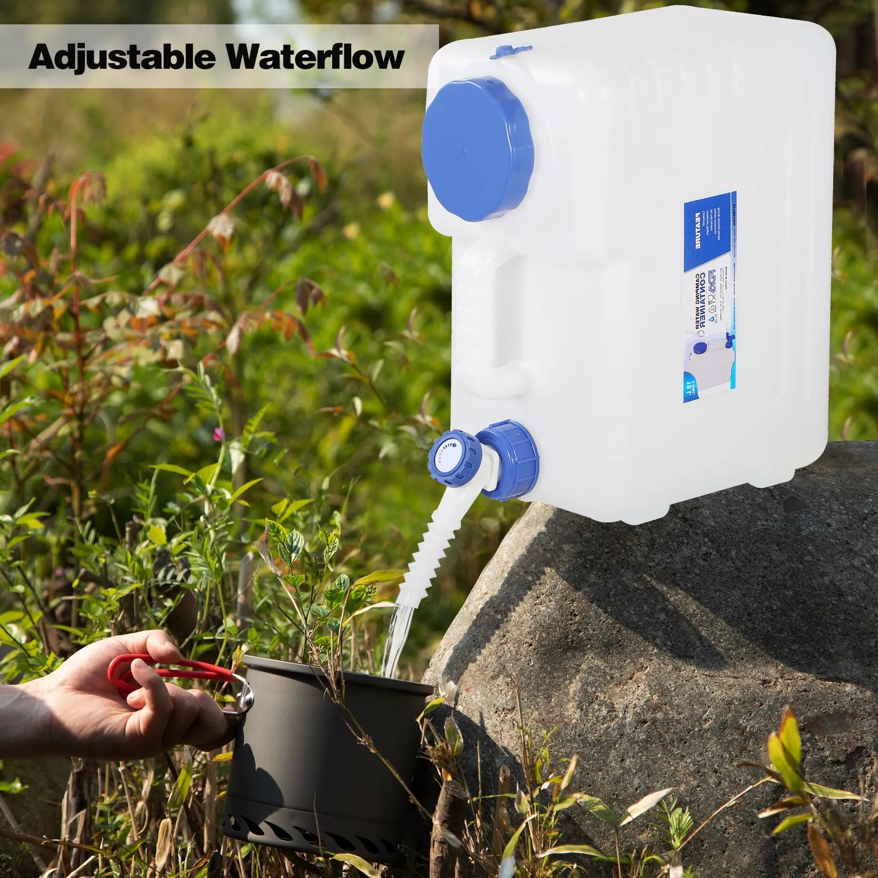 Portable Camping Water Container with Spigot and Wheels - Redcamp