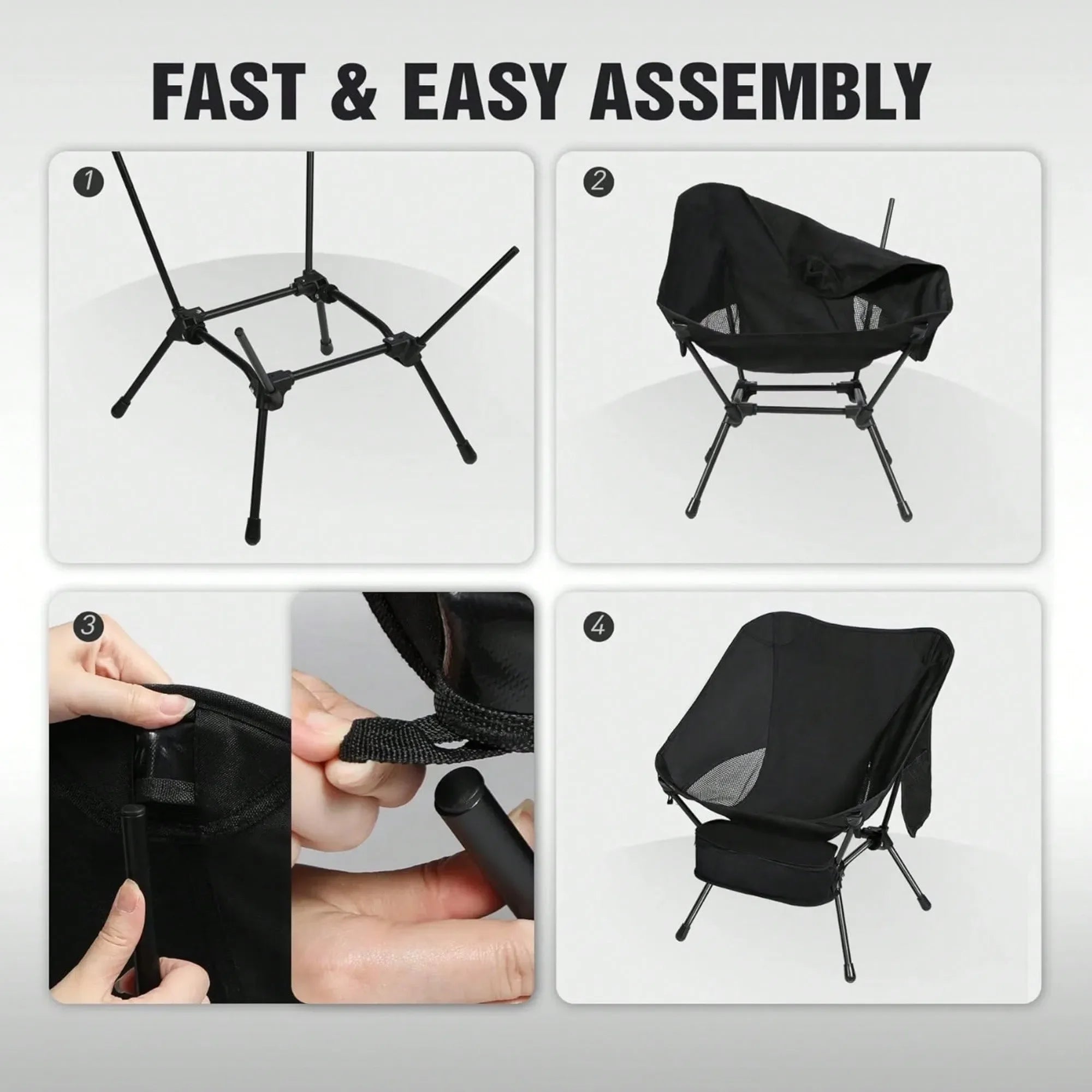 Ultralight Folding Camping Chair with Mesh Back