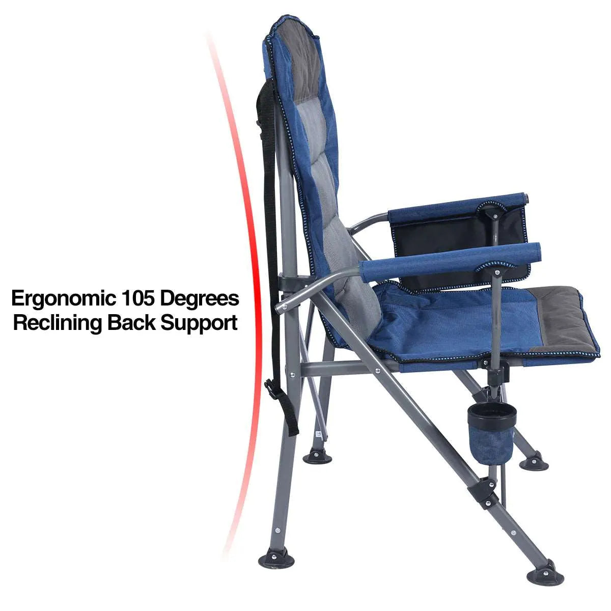 Heavy Duty Folding Camping Chair with High Back & Cup Holder - Redcamp