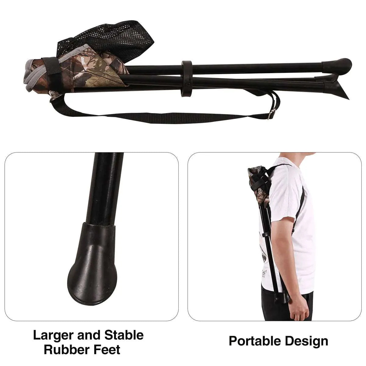 Lightweight 3 Legged Tripod Camp Stool - Redcamp