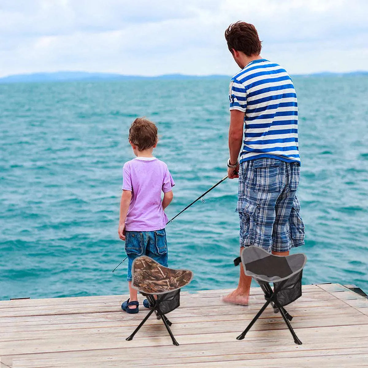Lightweight 3 Legged Tripod Camp Stool - Redcamp