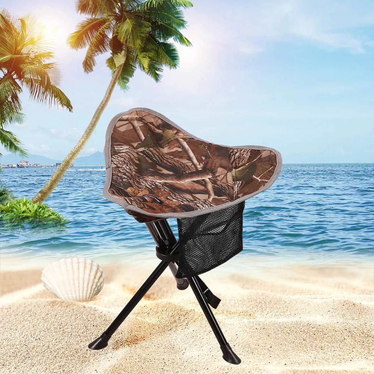 Lightweight 3 Legged Tripod Camp Stool - Redcamp