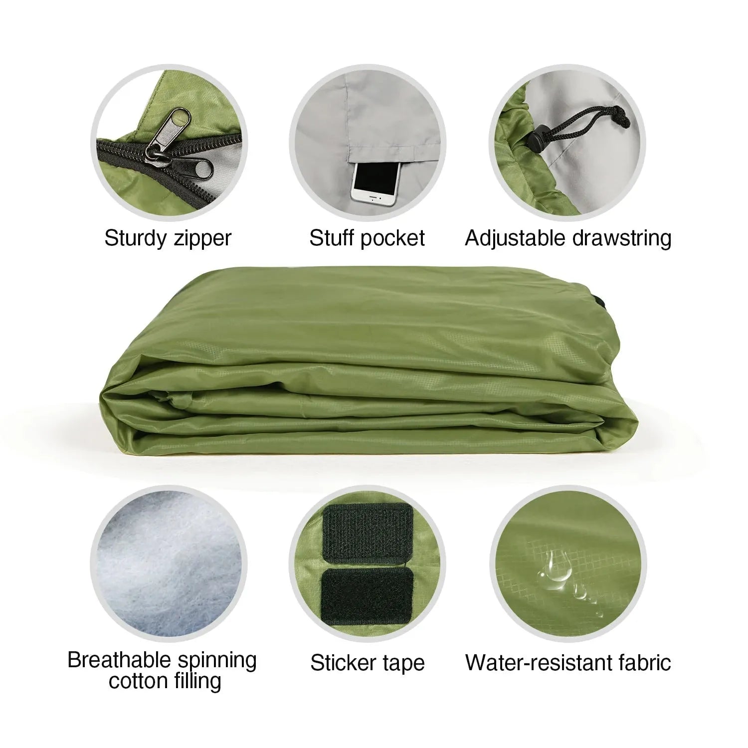 Ultralight Camping Sleeping Bag for Warm Weather,Green Blue Black Navy Blue - Redcamp