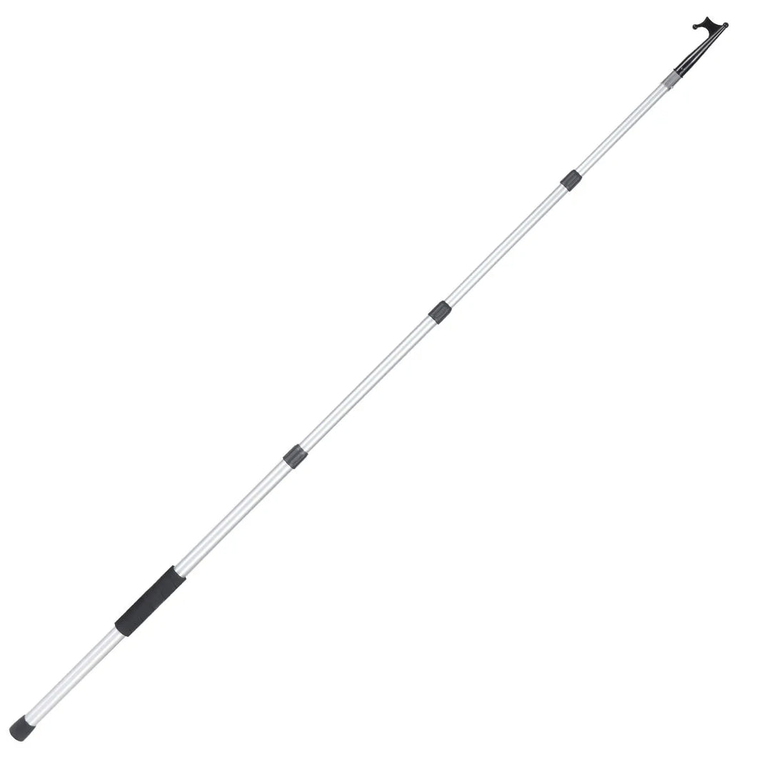 8ft/12ft Aluminum Extendable Telescopic Boat Hook For Docking, Black/Silver - Redcamp
