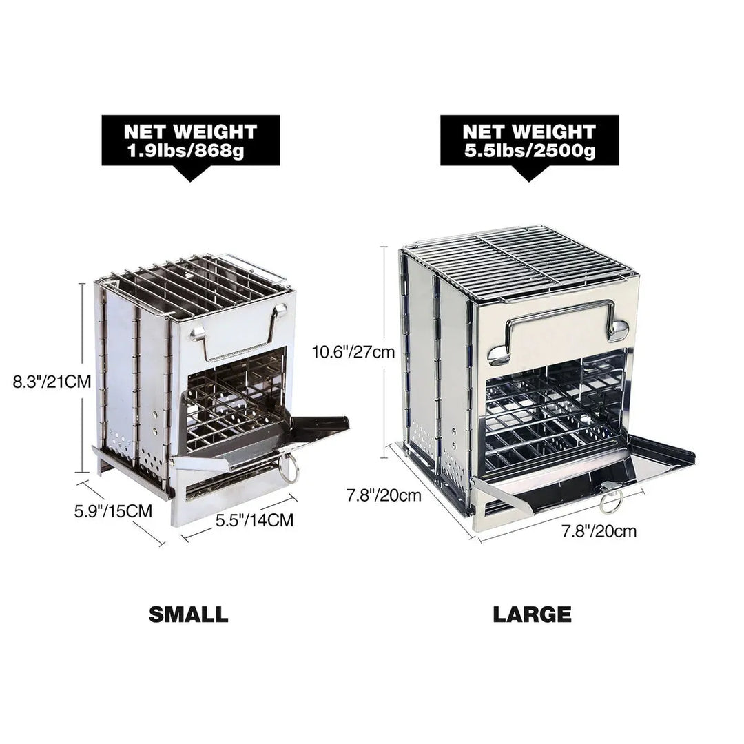 Wood Burning Camping Stove Folding with Pot Stand - Redcamp