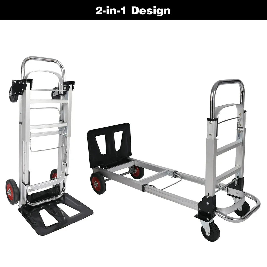 REDCAMP Folding Aluminum 2 in 1 Convertible Hand Truck Dolly - Redcamp