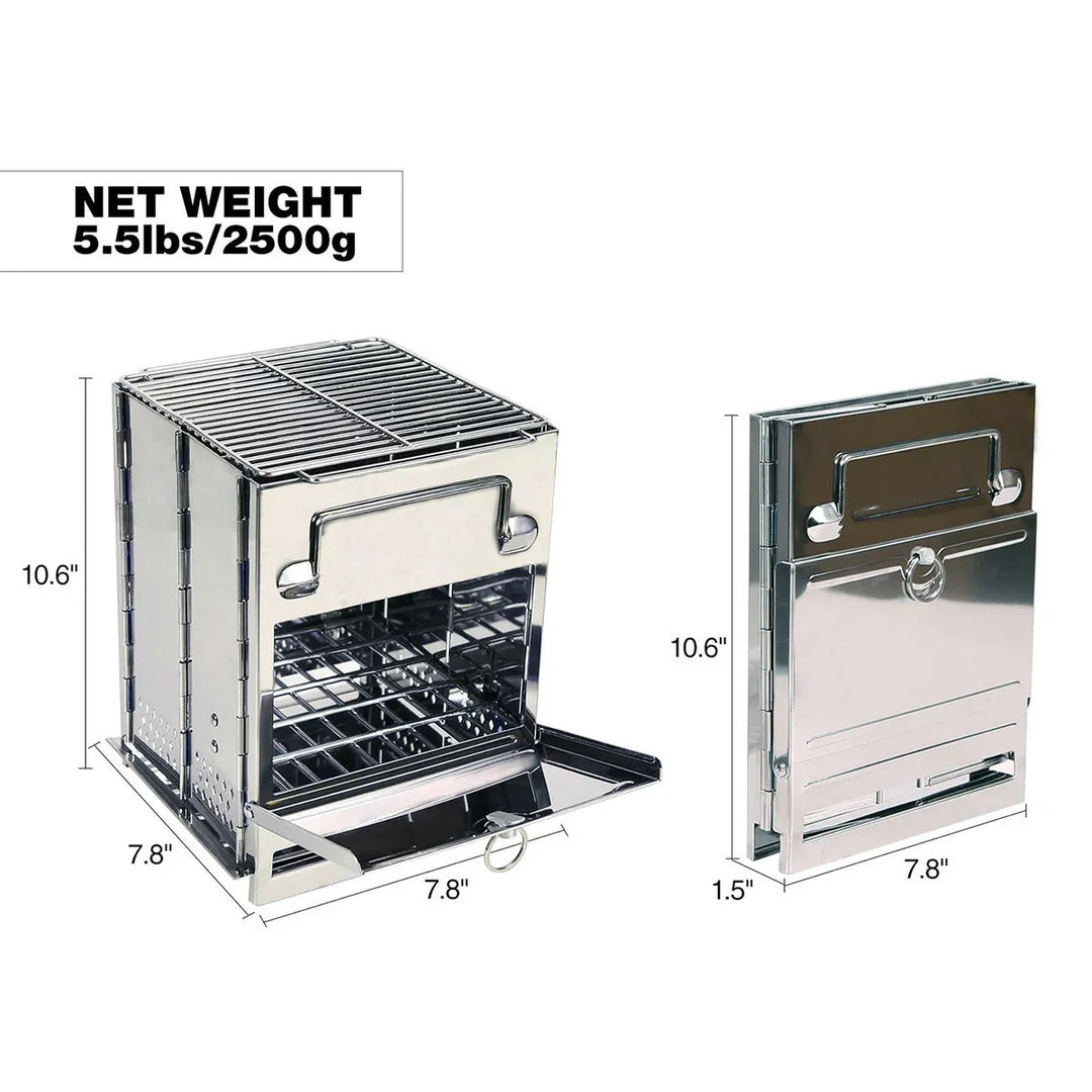 Wood Burning Camping Stove Folding with Pot Stand - Redcamp