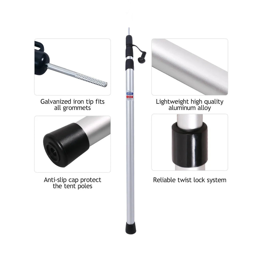 Aluminum Adjustable Telescoping Tarp Poles - Redcamp