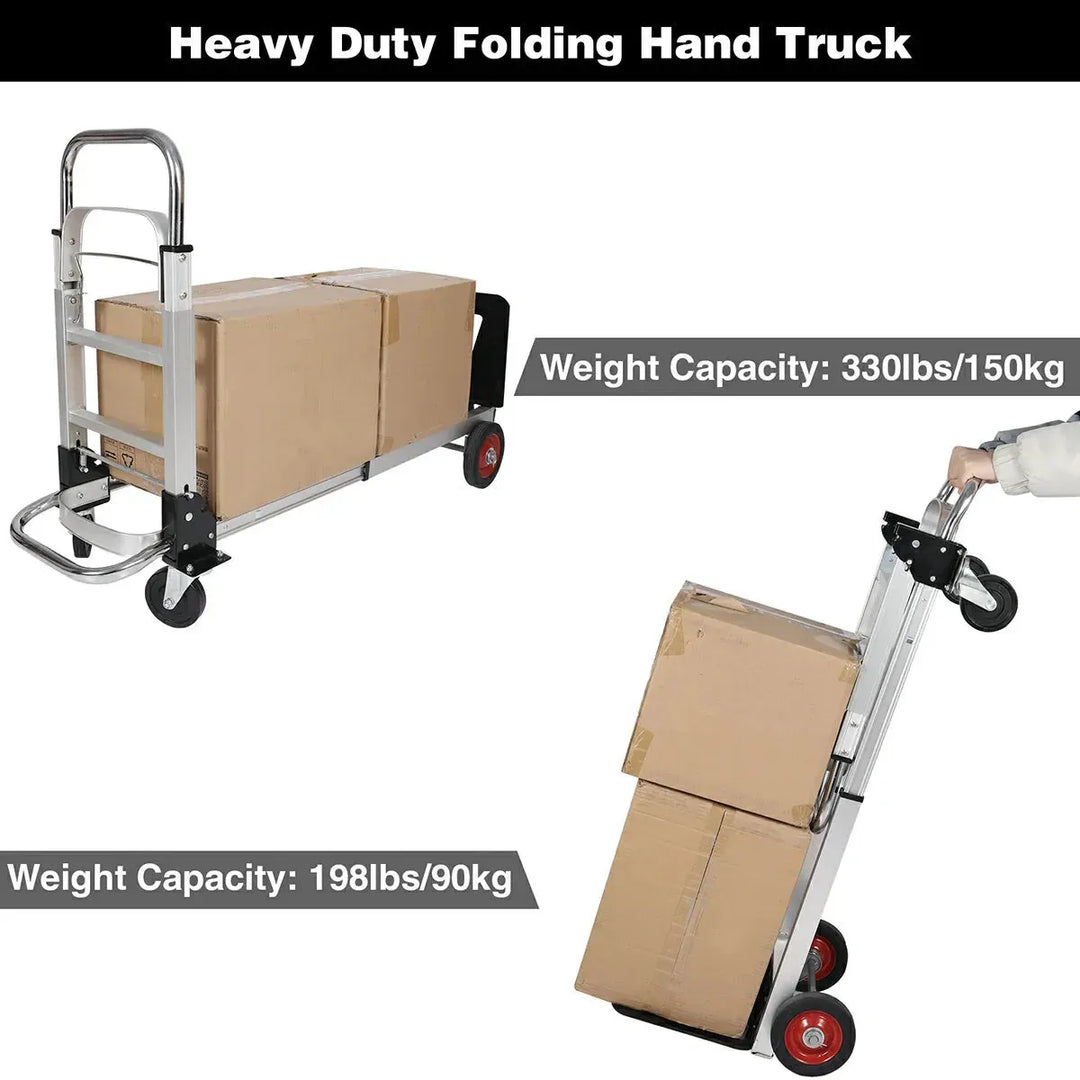 REDCAMP Folding Aluminum 2 in 1 Convertible Hand Truck Dolly - Redcamp