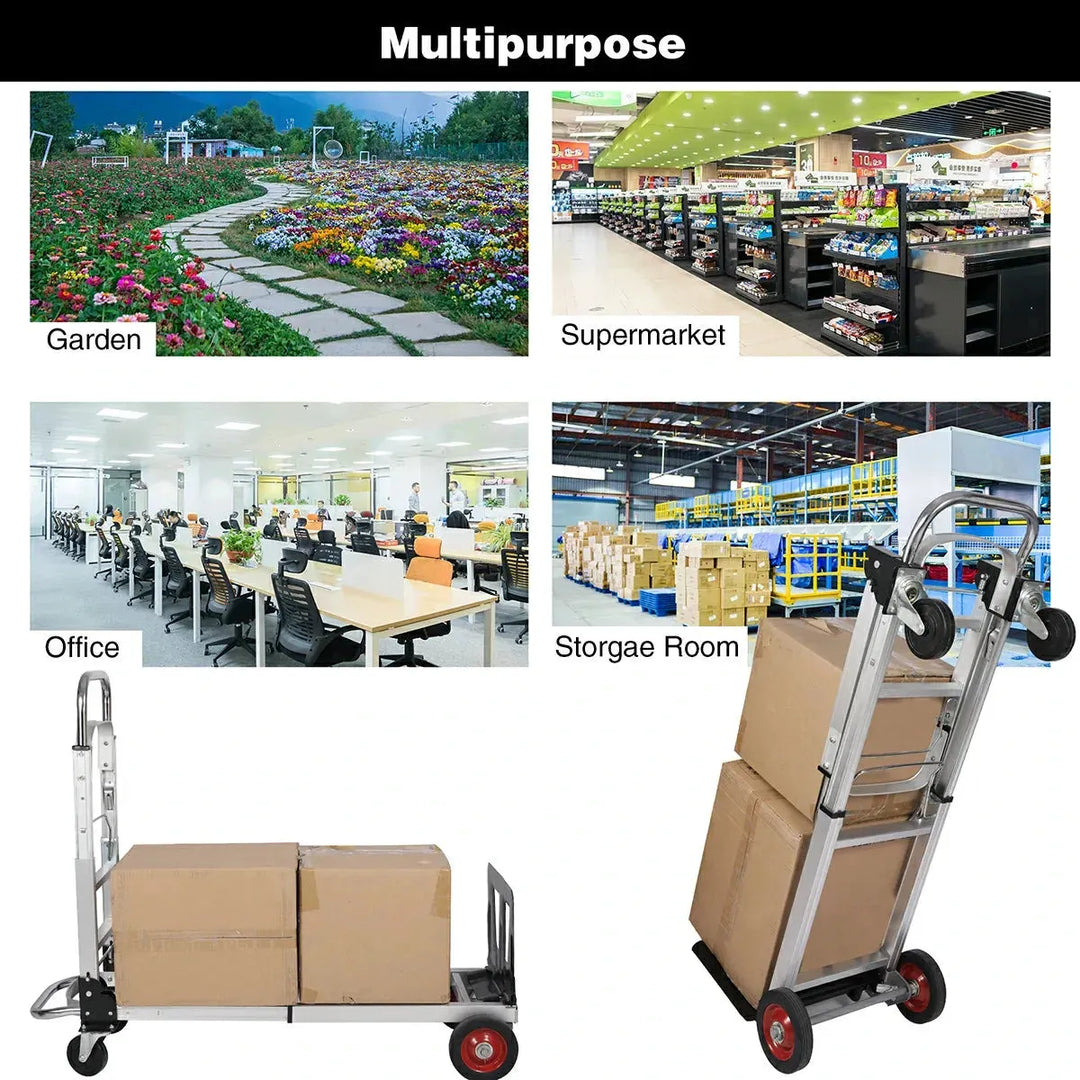 REDCAMP Folding Aluminum 2 in 1 Convertible Hand Truck Dolly - Redcamp