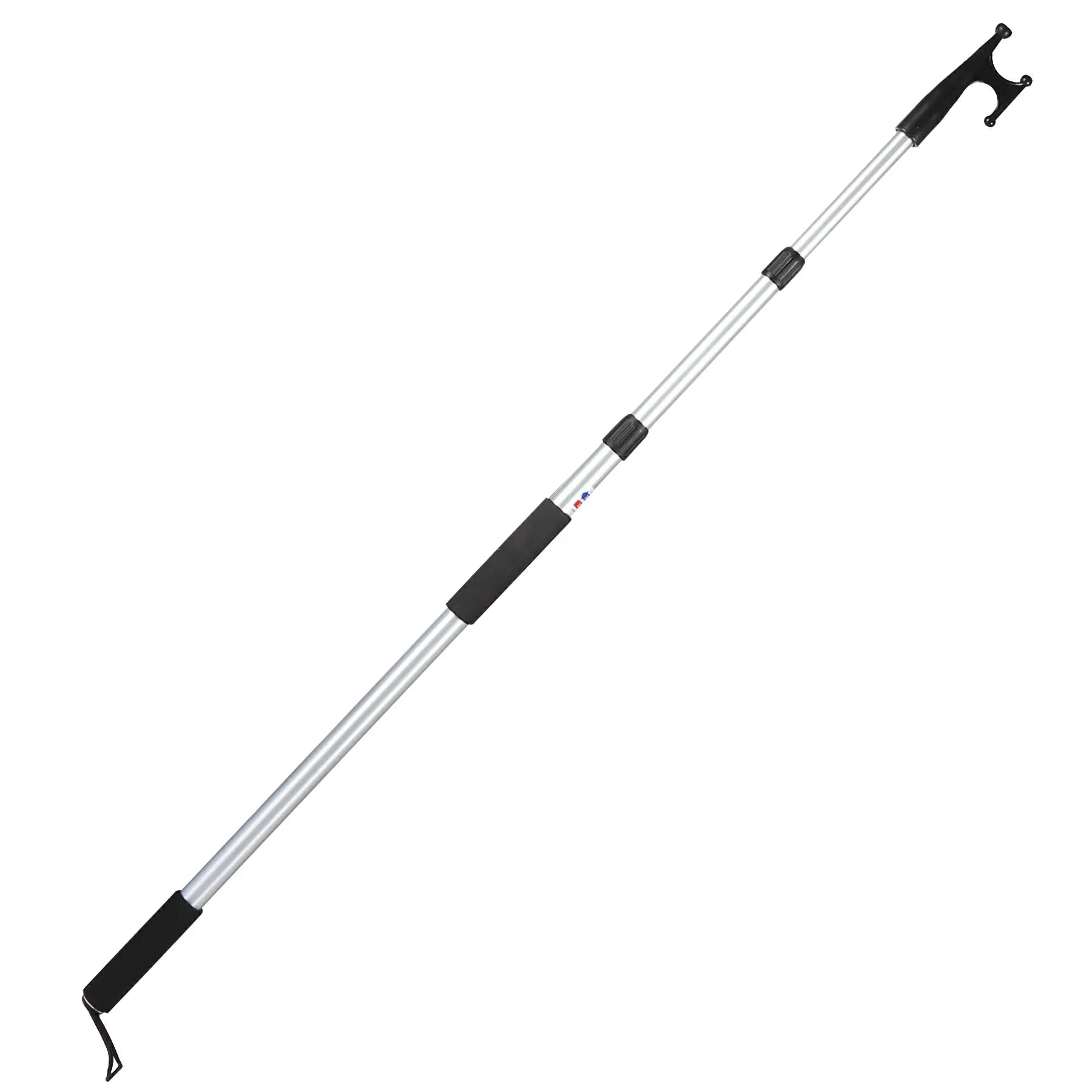 8ft/12ft Aluminum Extendable Telescopic Boat Hook For Docking, Black/Silver - Redcamp