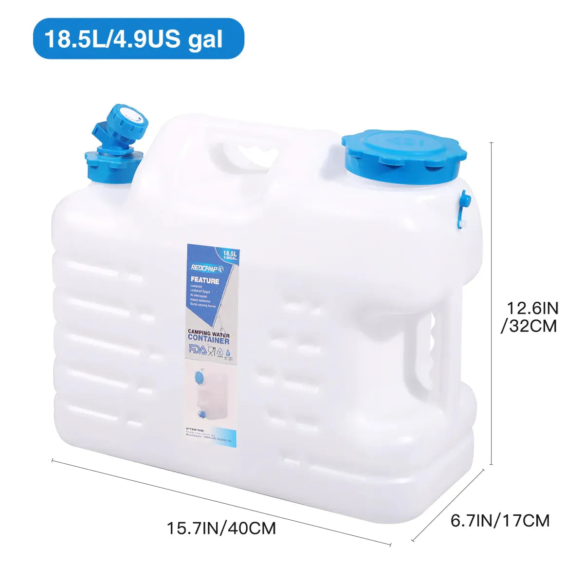 Portable Camping Water Container with Spigot and Wheels - Redcamp